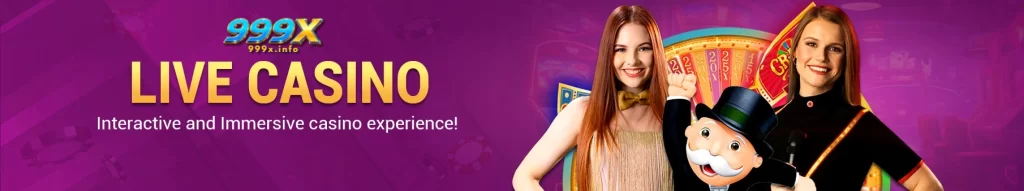 999X live blackjack table with real dealer interaction in modern casino studio